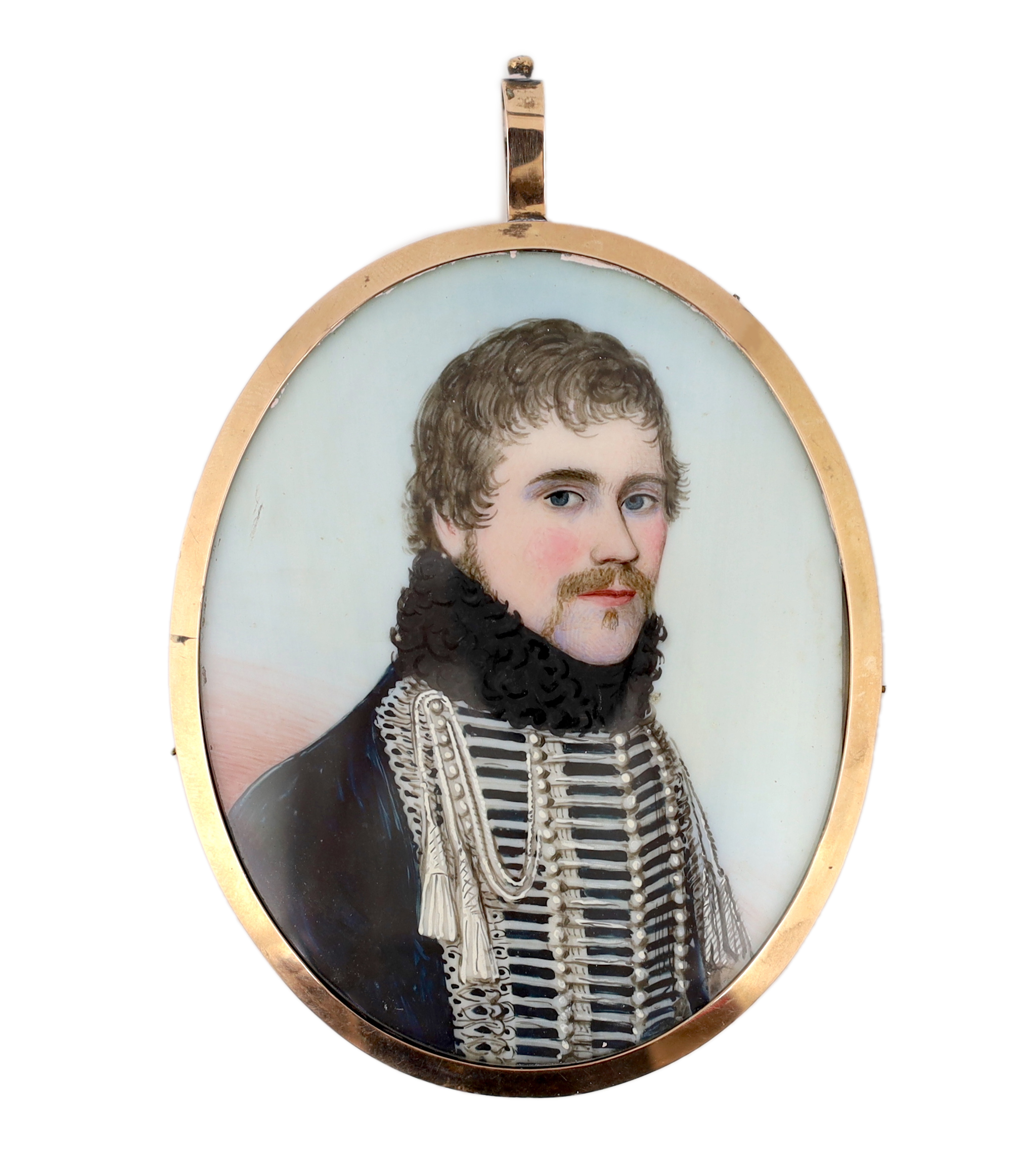 Frederick Buck (Irish, 1771-1840), Portrait miniature of an army officer, watercolour on ivory, 7 x 5.4cm. CITES Submission reference 3QR72N4Q